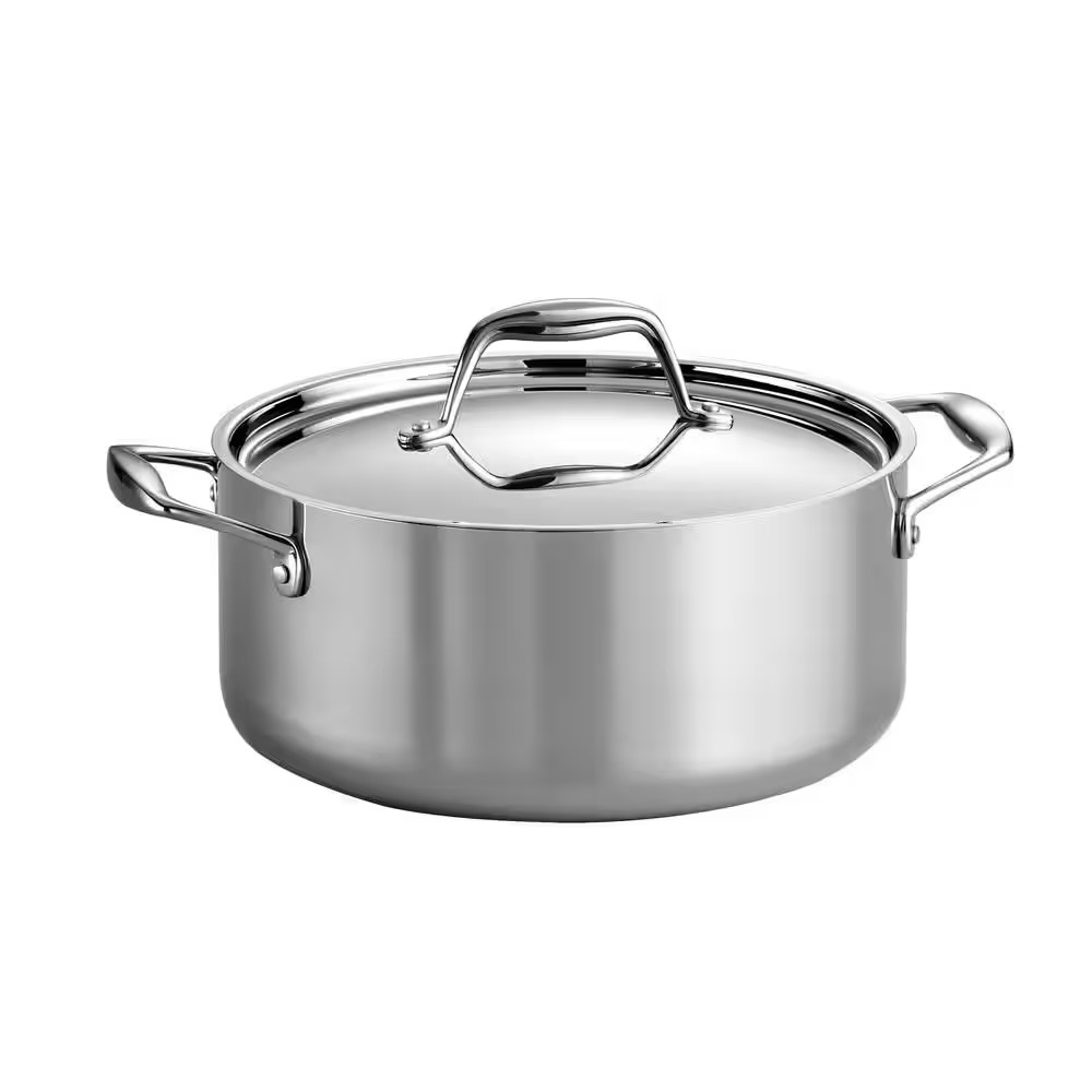 Signature Tri-Ply Clad 5 Qt. round Stainless Steel Dutch Oven with Lid Free Ship