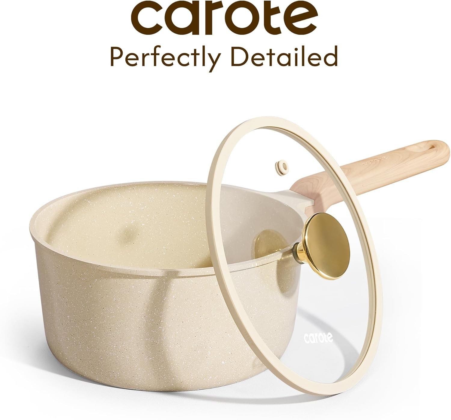 1.6Qt & 3.0Qt Sauce Pan Sets with Lid Ceramic Nonstick Pot Set Non Toxic Sauc…