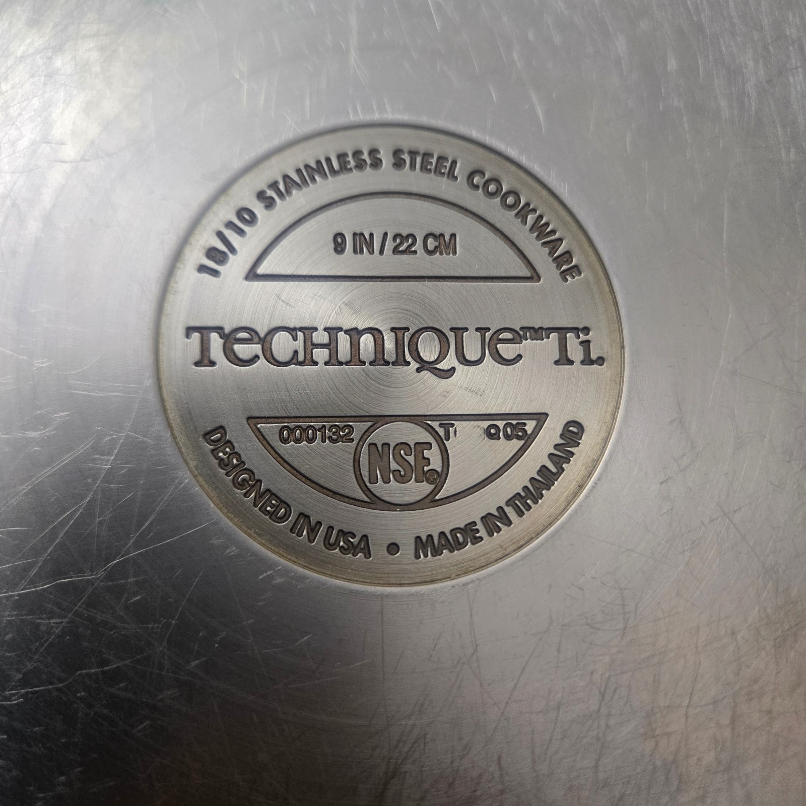 Technique Ti 9in 22cm 18/10 Stainless Steel Frying Pan Skillet Heavy Duty W/Lid
