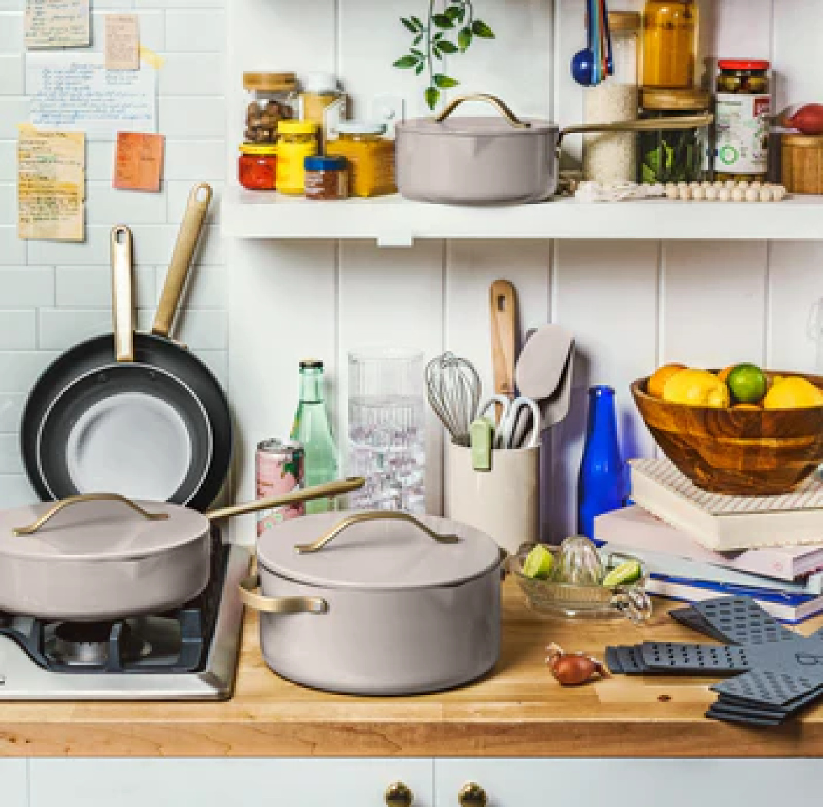 Made By Gather 19916 Beautiful 12-Piece Ceramic Nonstick Cookware Set with