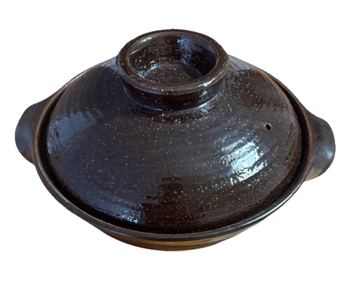 MUJI Iga Ware Large Nabe Clay Pot Matching Cover Brown Texture Light Japan Made