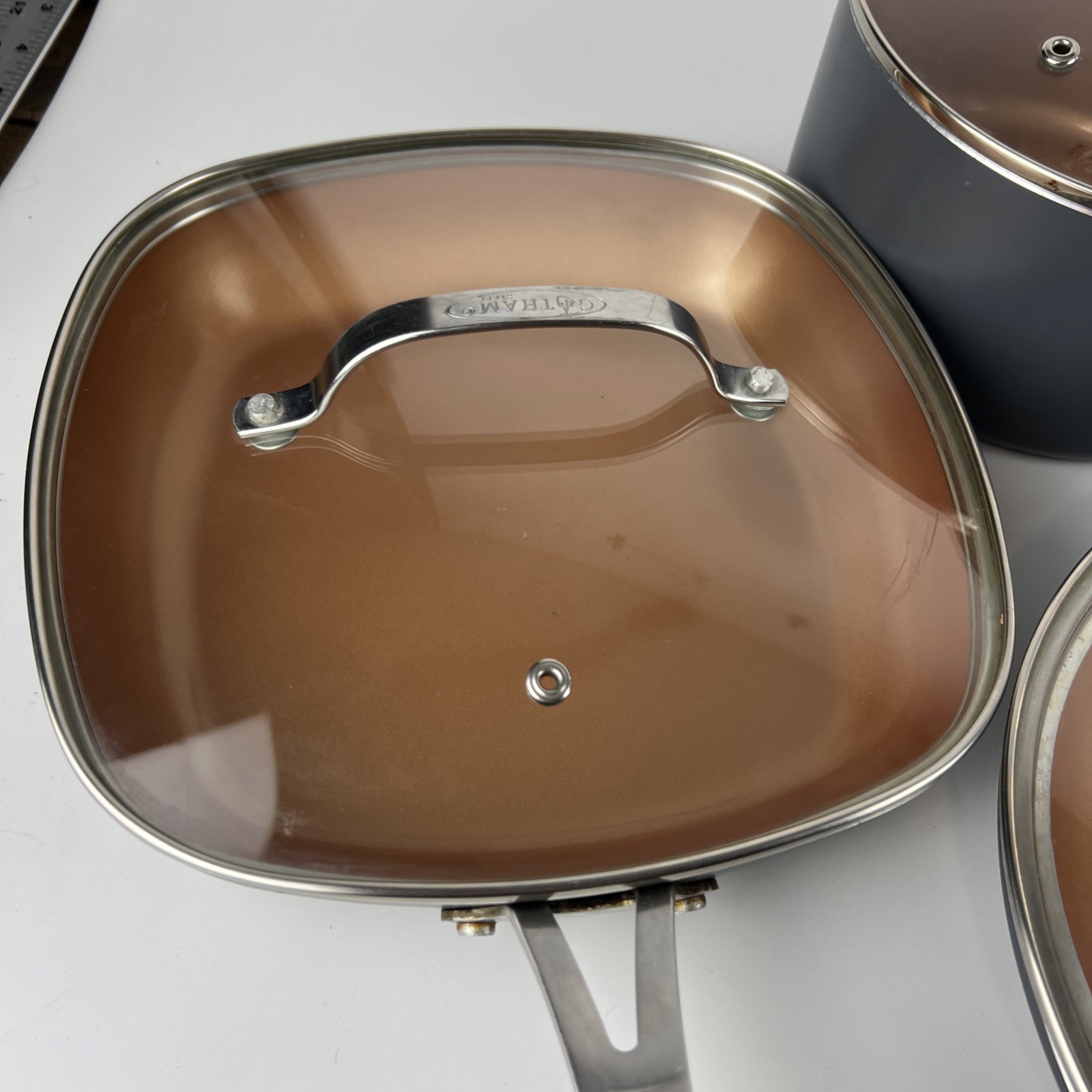 Gotham Steel 12 Piece Ceramic Nonstick Cookware Set Copper Preowned