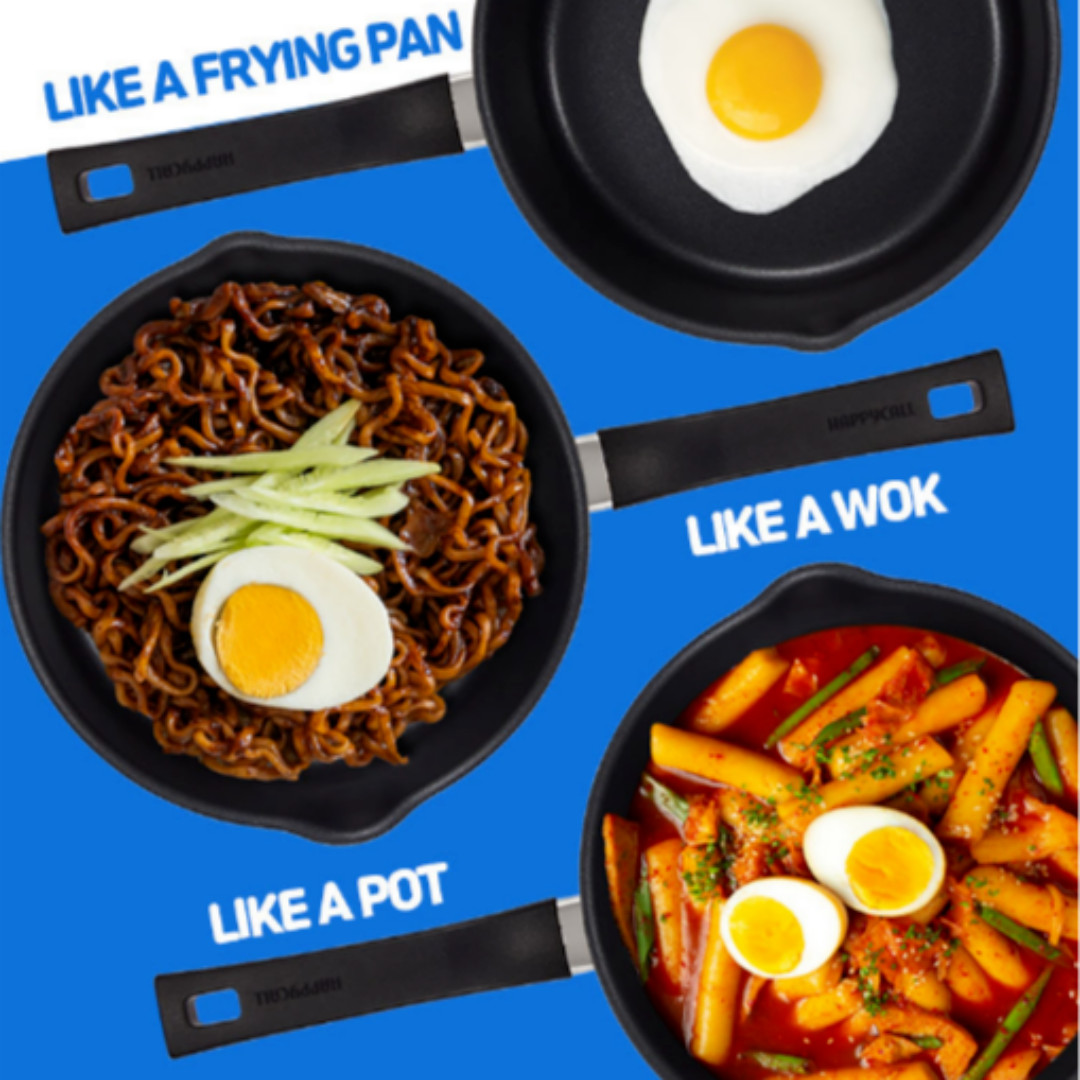 HAPPYCALL Flex Pan Wide IH 22cm Super Non-Stick Coating Multi Pan Saucepan Wok