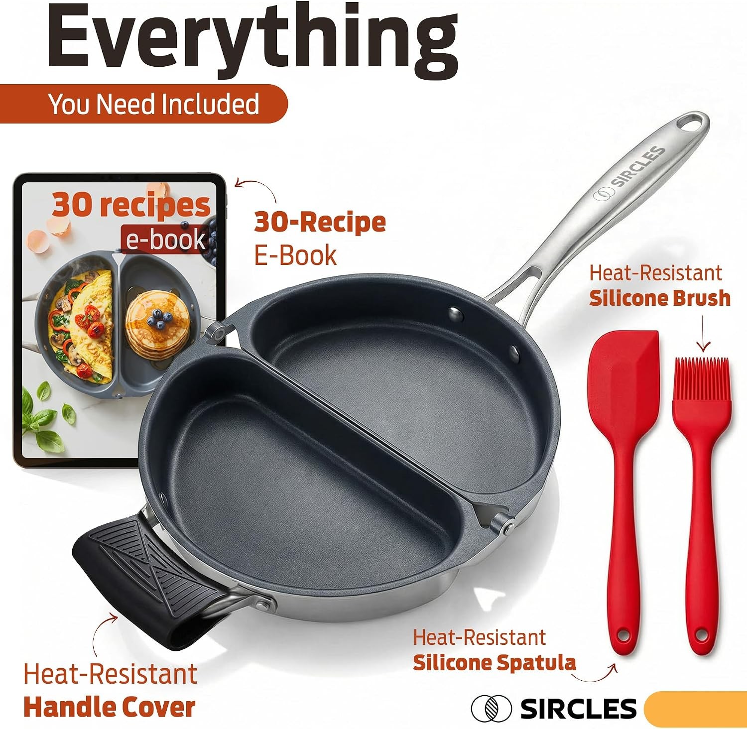 Omelette Pan Double Sided Non Stick Omelette Maker 3004 Aluminum Induction