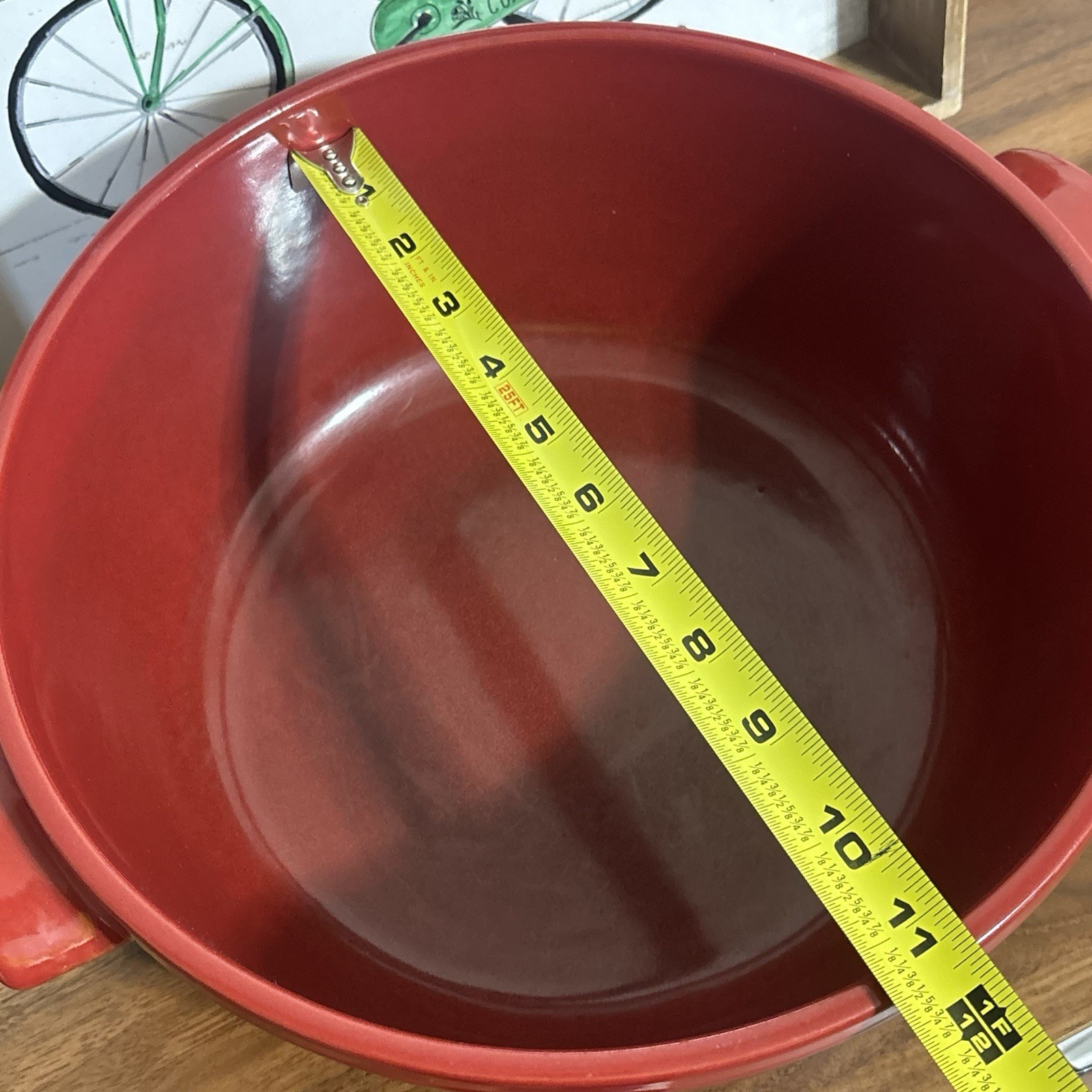 Emile Henry Flame Ceramic 4.2 qt Cocotte Stew Pot Round Dutch Oven Baker Red