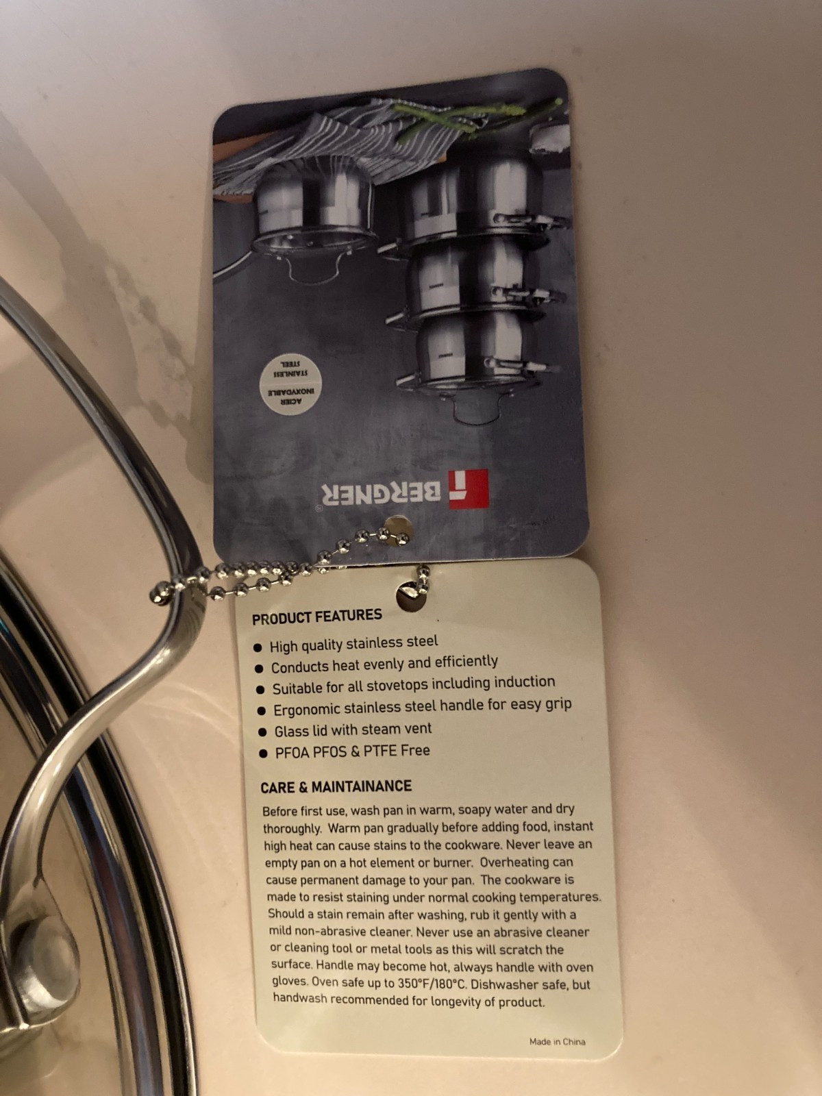 Bergner High Quality Stainless Steel S0174-0925 10 QT 9.5 L Stockpot NWT