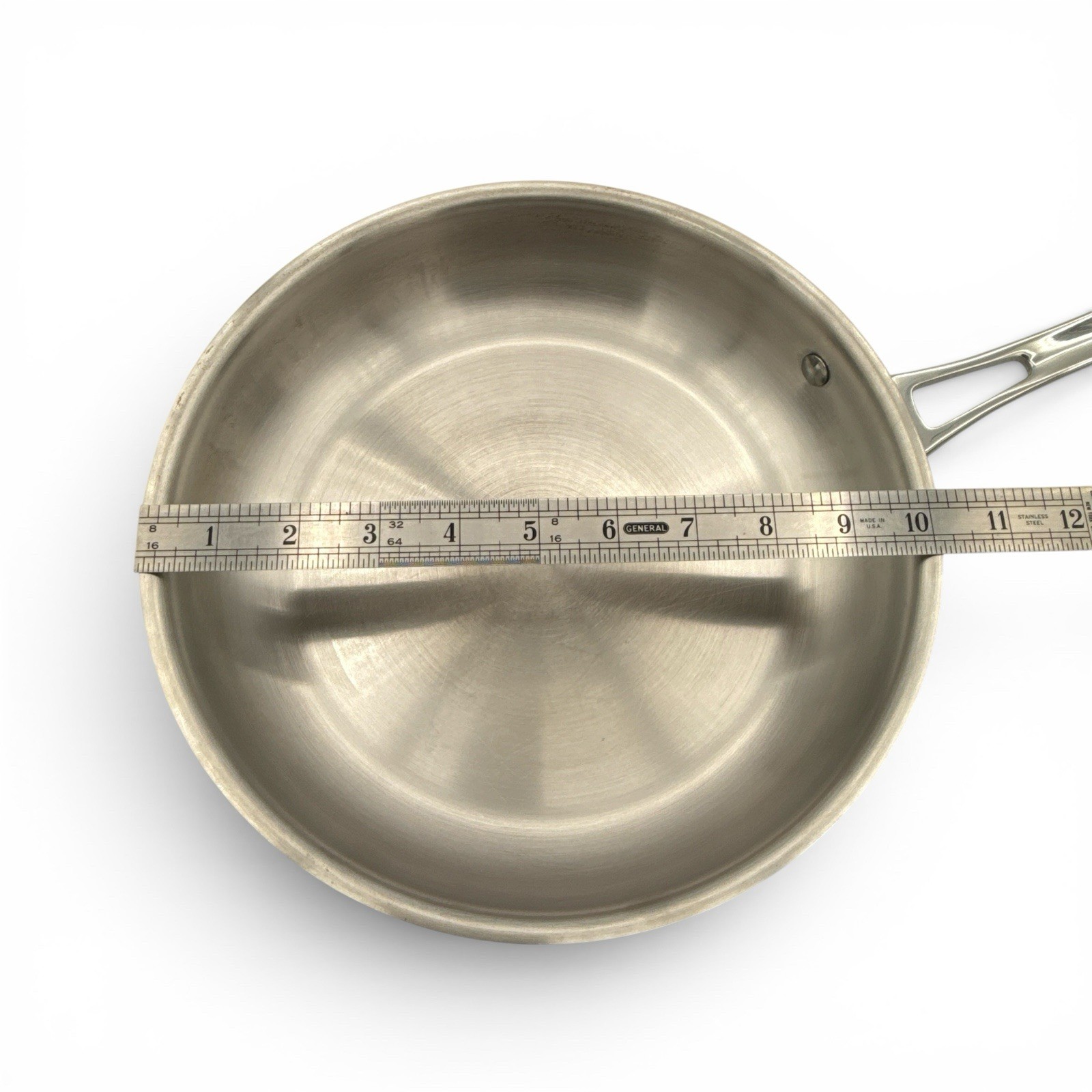 Italic 5-Ply Stainless Steel Clad Frying Pan w/ Lid Italy 10-1/8in