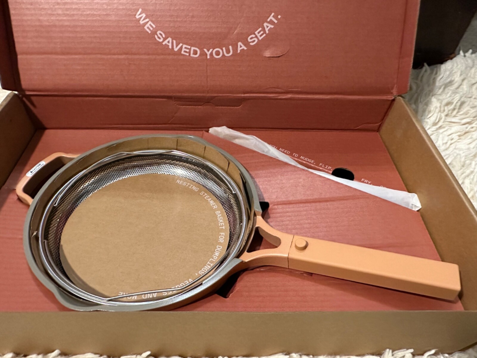 Our Place Always Pan 2.6 Qt 10.5” w/ Wooden Spoon + Steamer Basket -2.0 SPICE