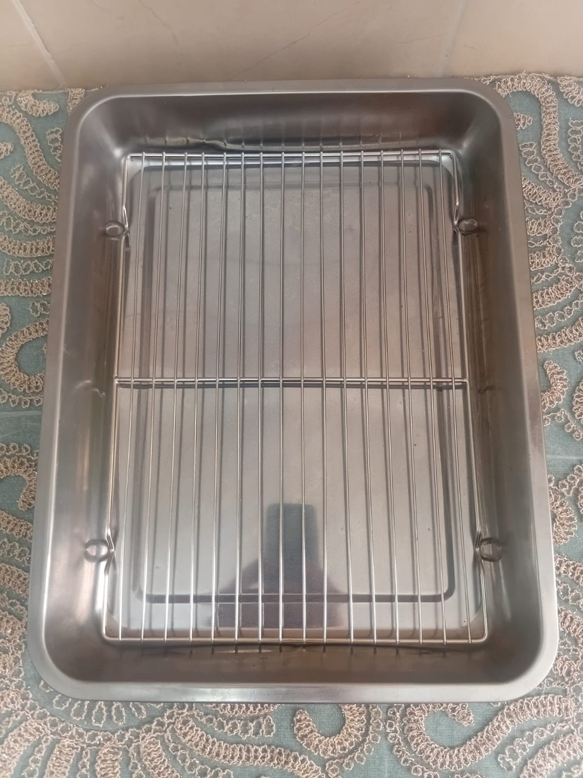 Stainless Steel Roasting Pan with Removable Rack Heavy Duty Baking Grilling