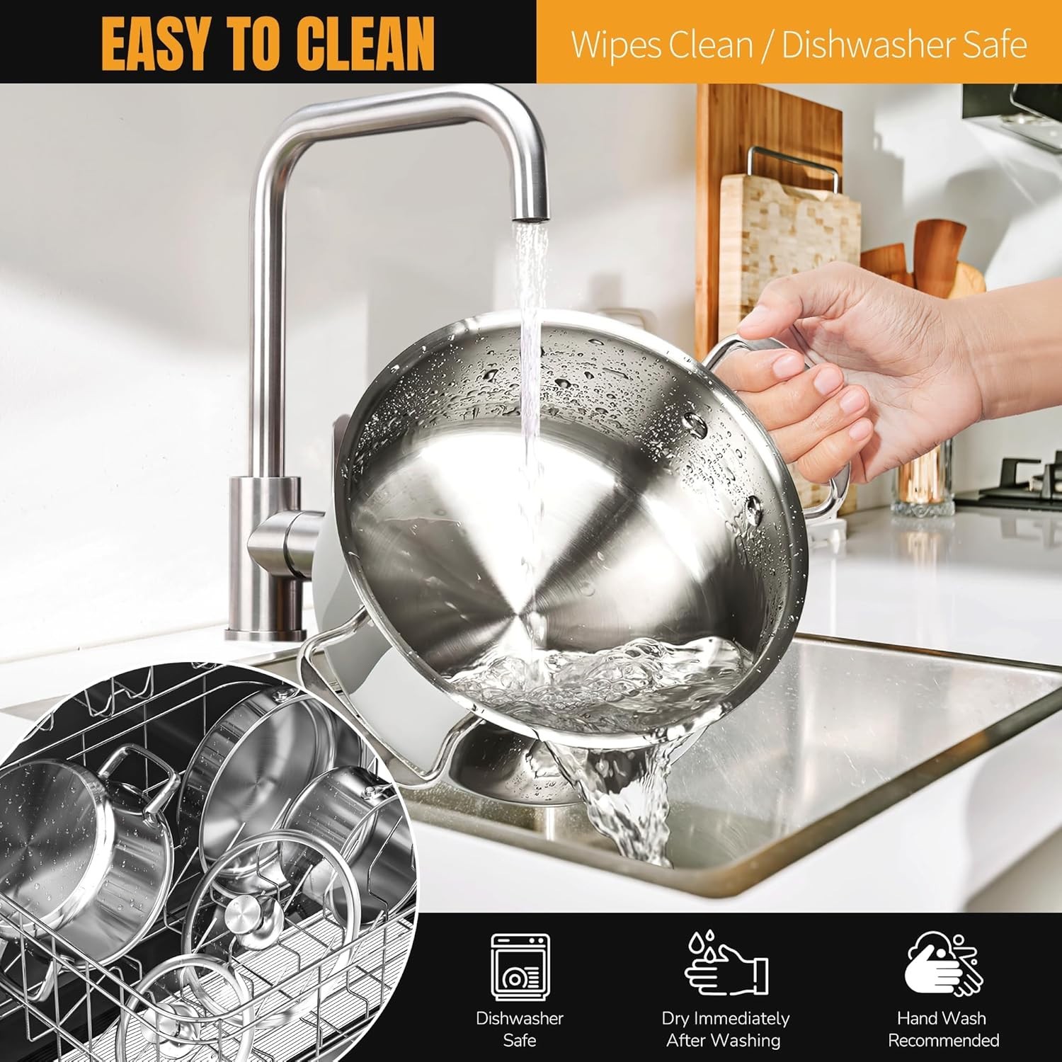 Versatile 6-Piece Induction Cookware Set – Dishwasher Safe & Heat Retaining Lids