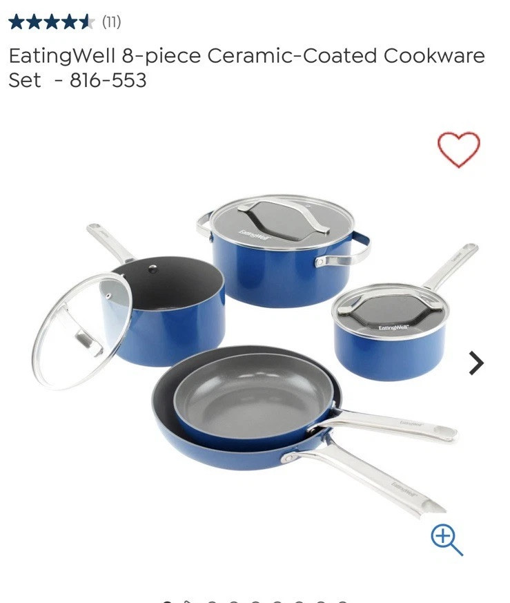 EatingWell 8-piece Ceramic-Coated Cookware Set