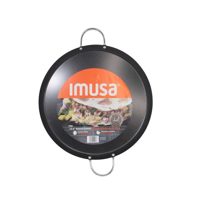 Nonstick Carbon Steel Round Comal W/ Metal Handles Cooking Tortillas Pancakes US