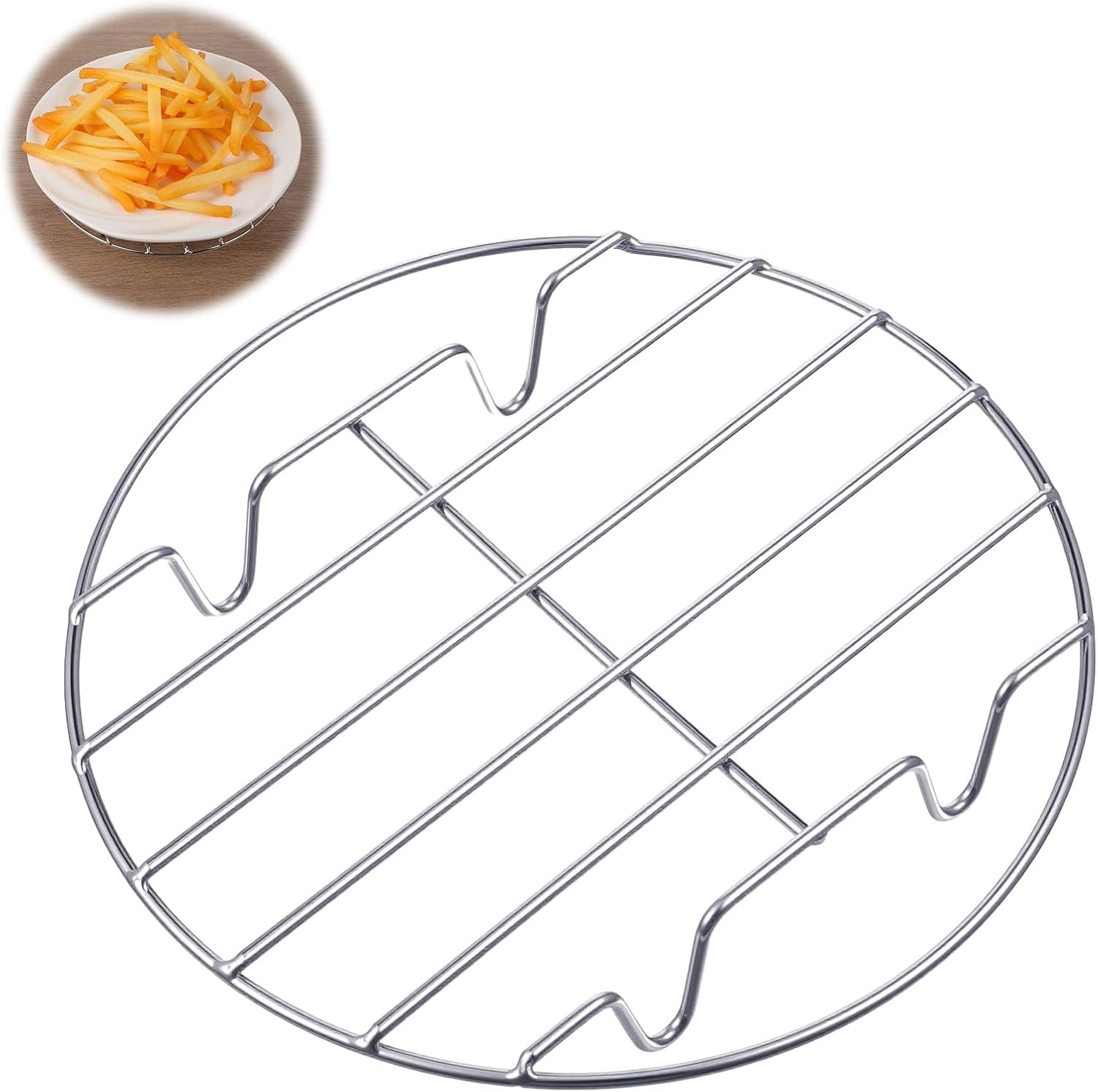 Round Steamer Rack, 304 Stainless Steel Steaming Rack Steamer Plate for Pressure