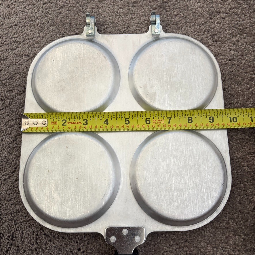 2-Piece Hinged Aluminum Griddle & Pancake Nonstick Teflon 10″ – 4 x 4″ Pancakes