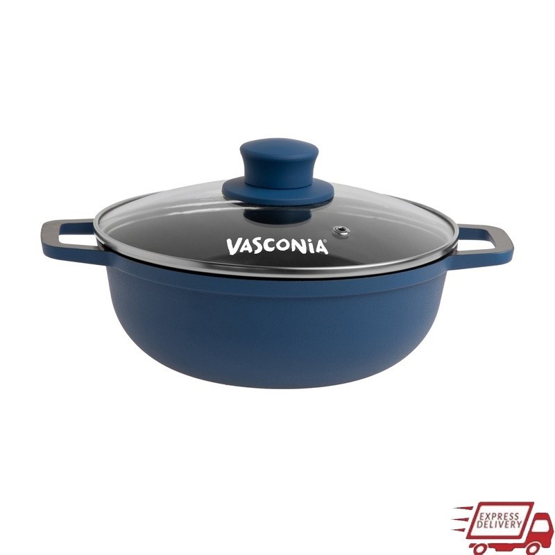 4.6qt Cast Aluminum Caldero Induction Base Ceramic Coated Glass Lid Cookware New