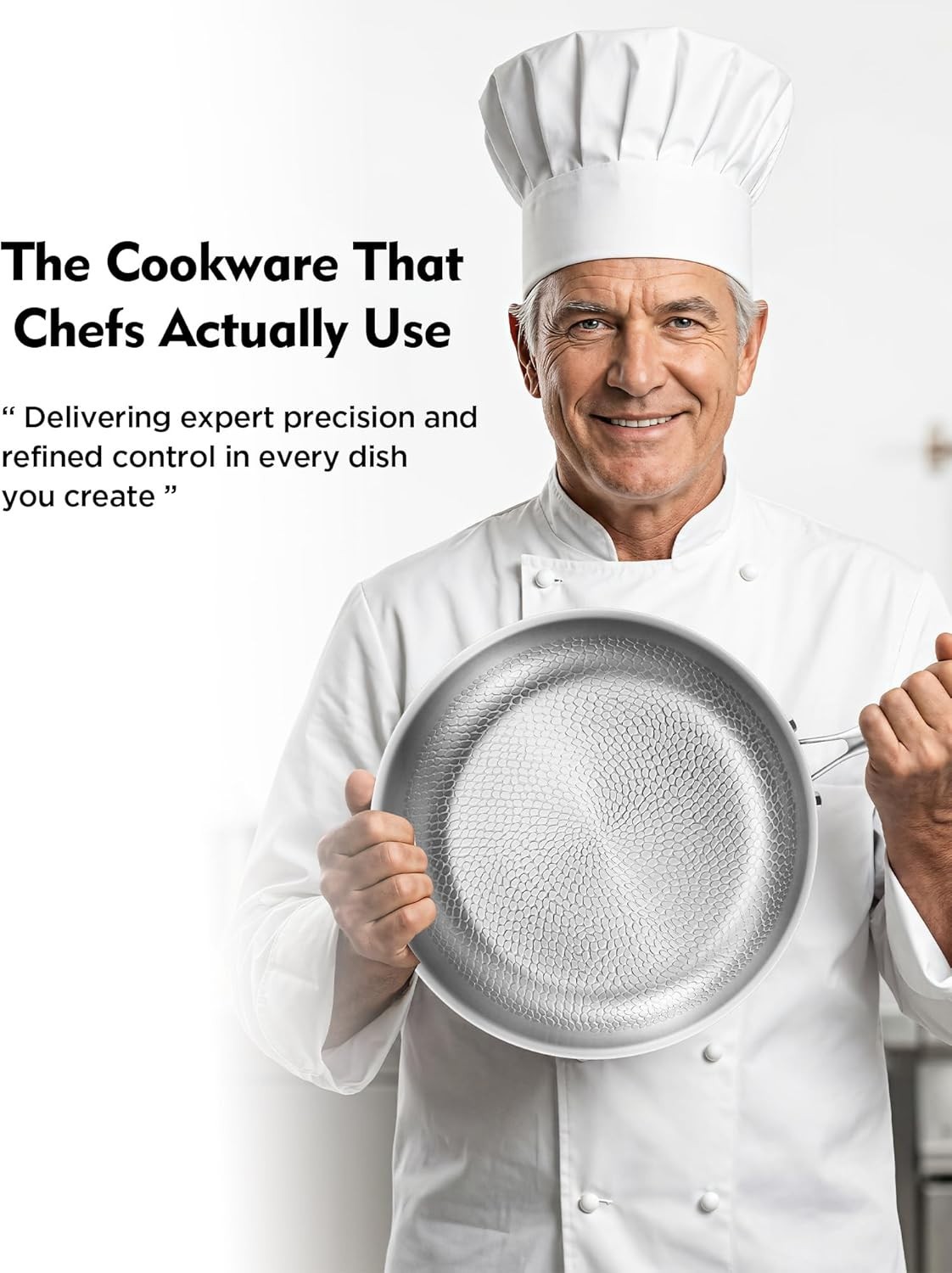 Hammered Titanium Frying Pan Set (10″ & 12″) – Oven Safe up to 1000°F
