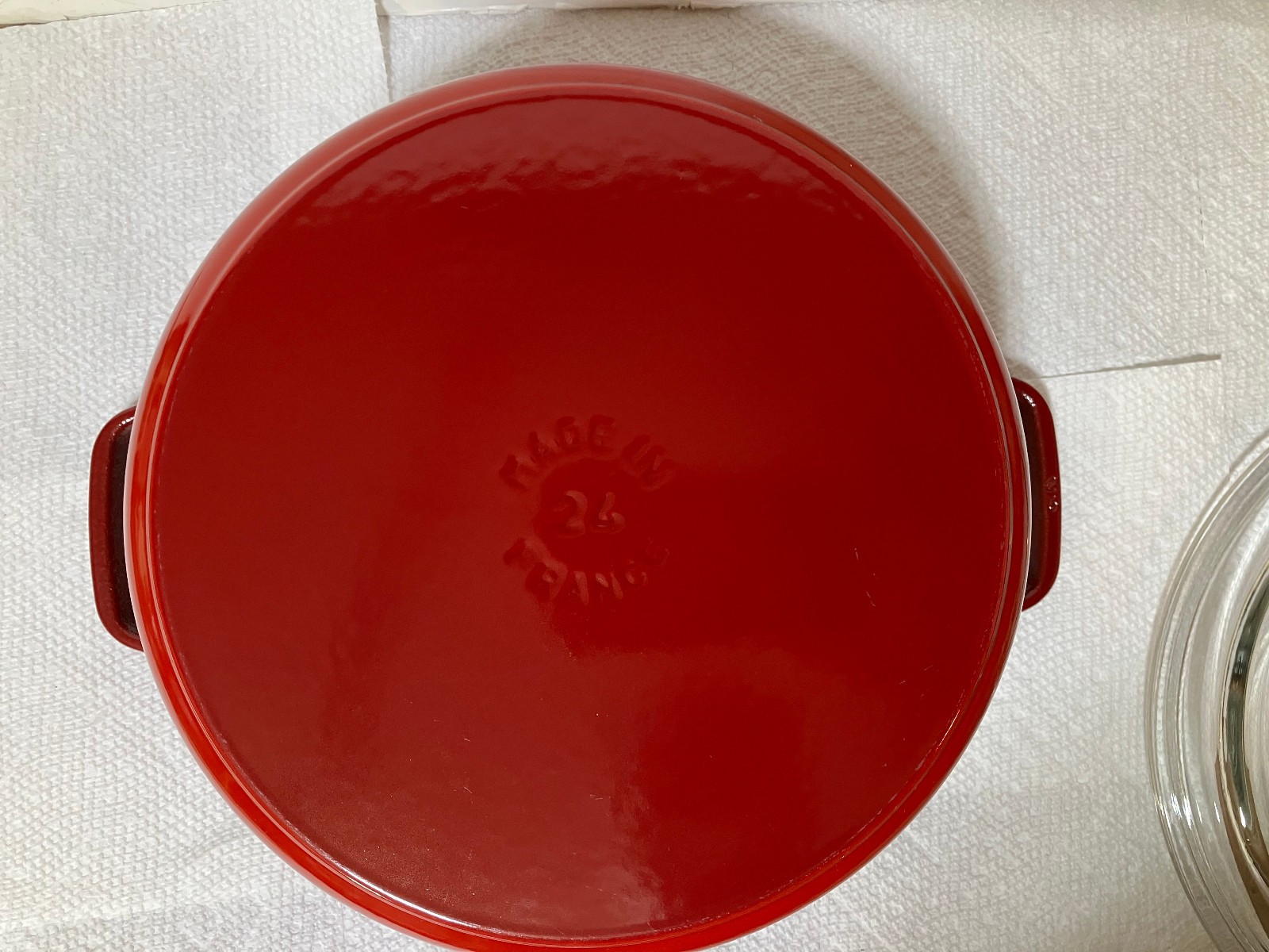 Staub Cast Iron Dutch Oven 4-qt Round Cocotte w/ Glass Lid Cherry Red