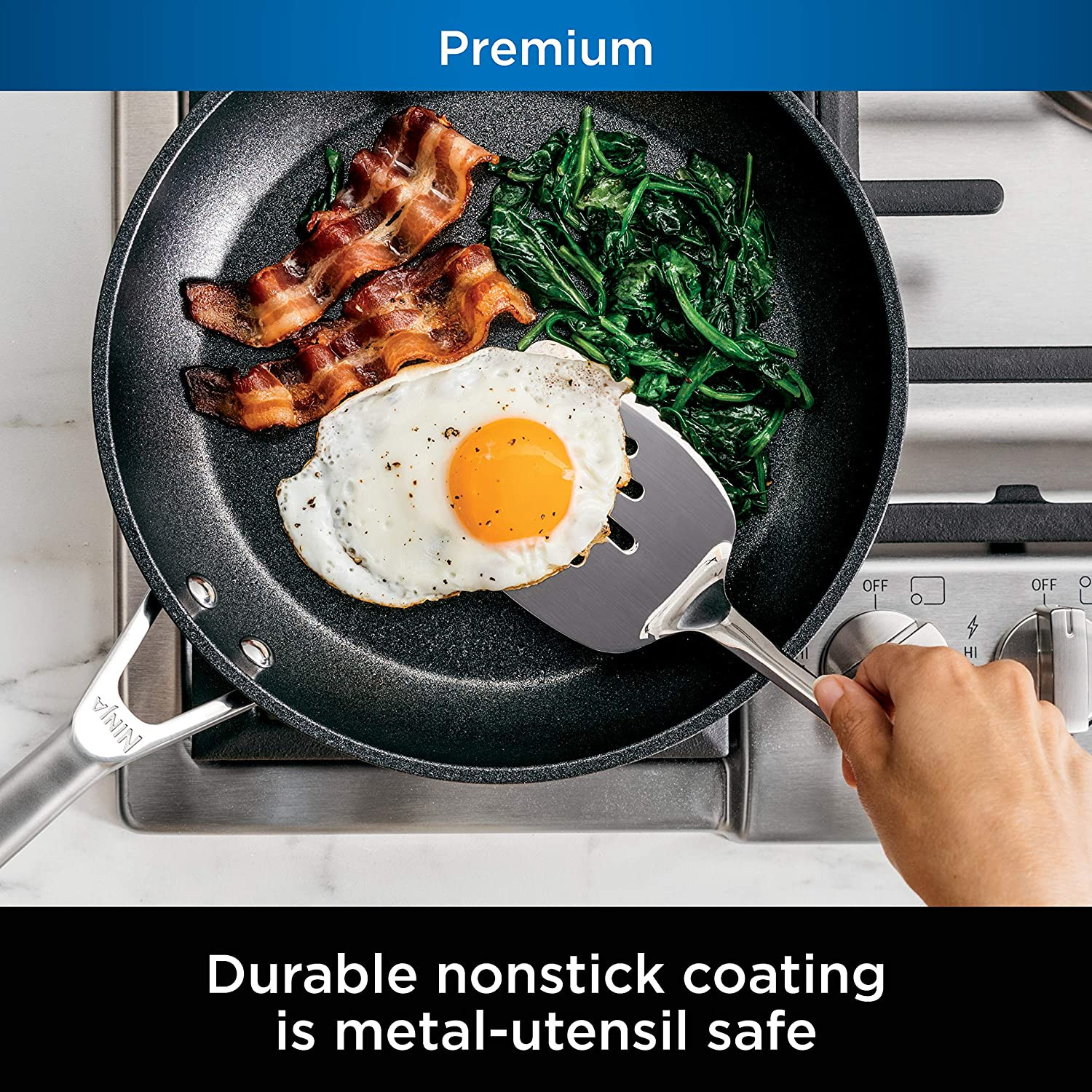 Neverstick Premium 10-Piece Nonstick Cookware Set, Oven Safe, Slate Grey