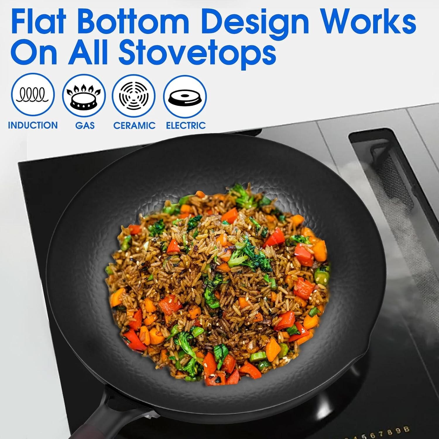 Souped Up Recipes – Flat Bottom Wok For Electric, Induction and Gas Stoves Lid