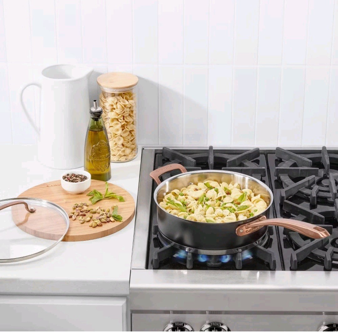 Cuisinart Classic Matte Black Stainless 3.5 Qt Saute Pan W Helper Handle & Cover