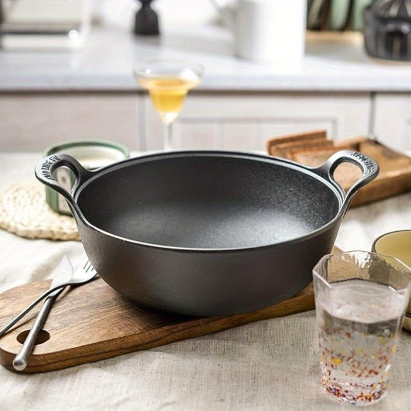 1/2pcs 20cm/7.87in Heavy-Duty Cast Iron Skillet with 2 Handles