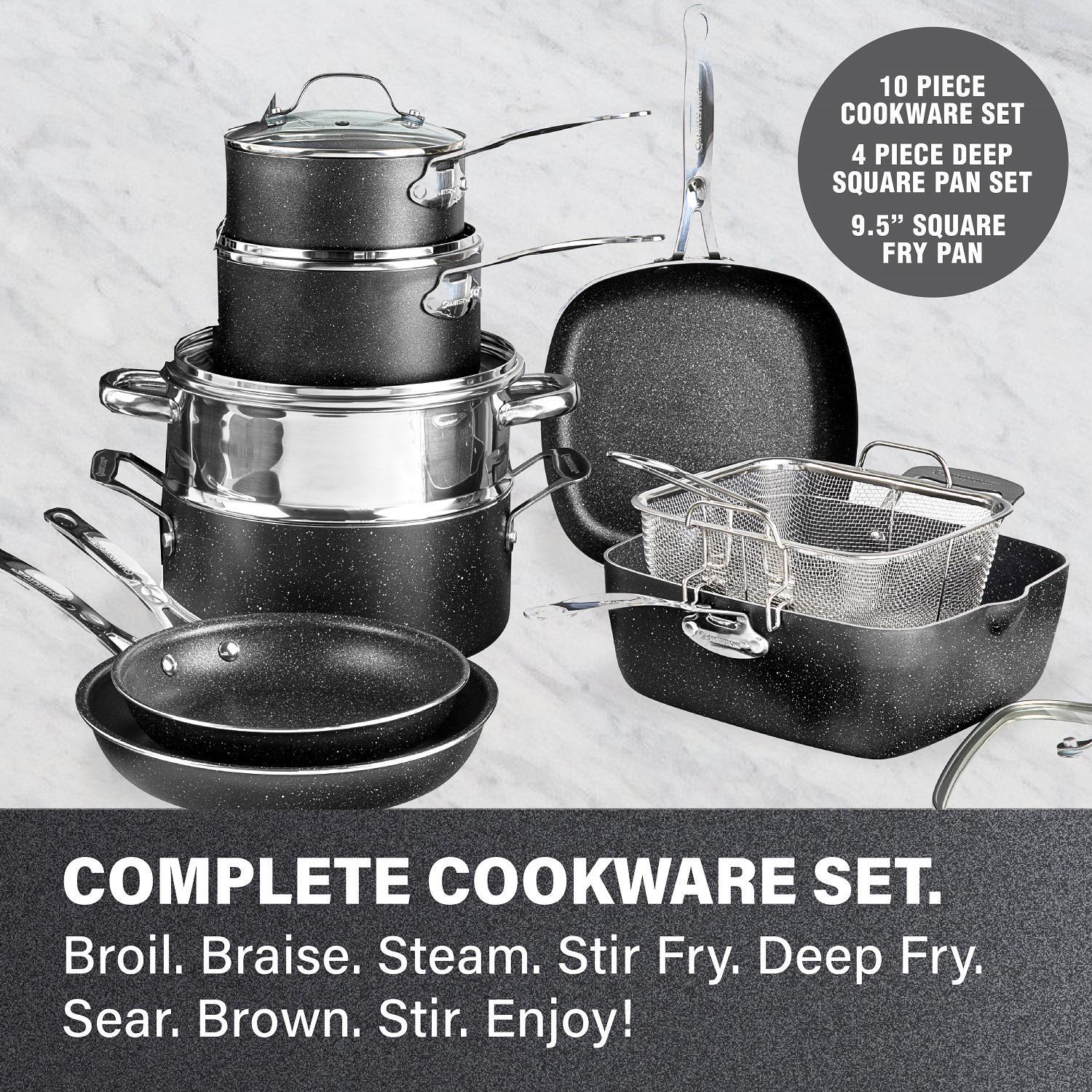 Pots and Pans Set 20-Piece Cookware Bakeware Nonstick Frying Saucepan Stock Pot