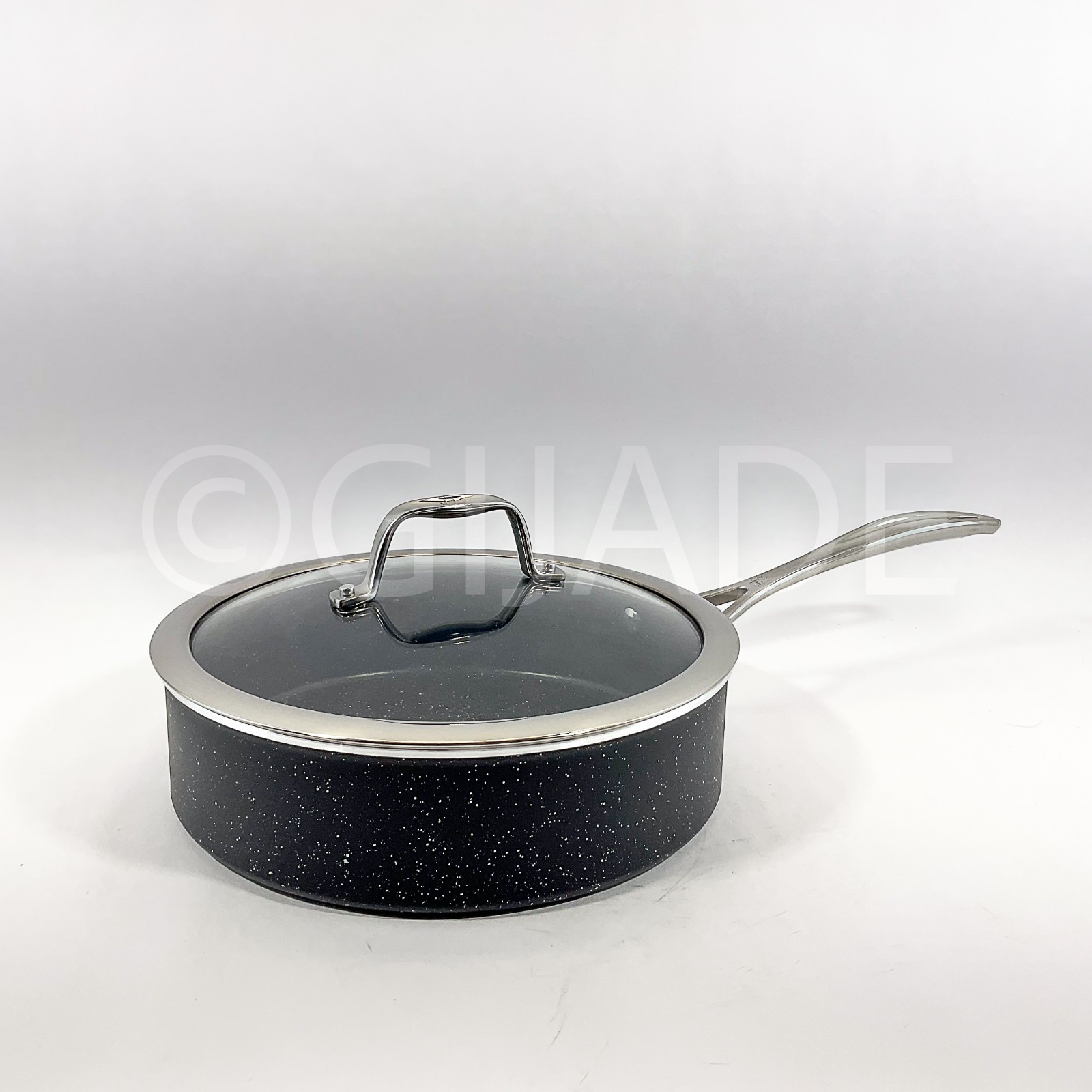 Henckels Made in Italy, Granitium Notte 3-Qt Stockpot /Soup Pot & Glass Lid New