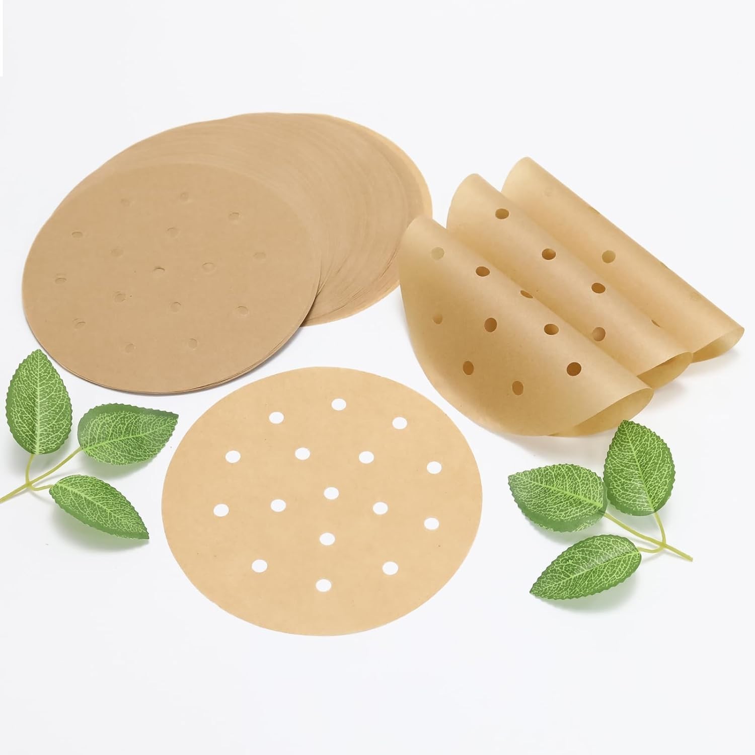 100 Count 6 Inch Eco-Conscious Bamboo Steamer Liners with Porous Design