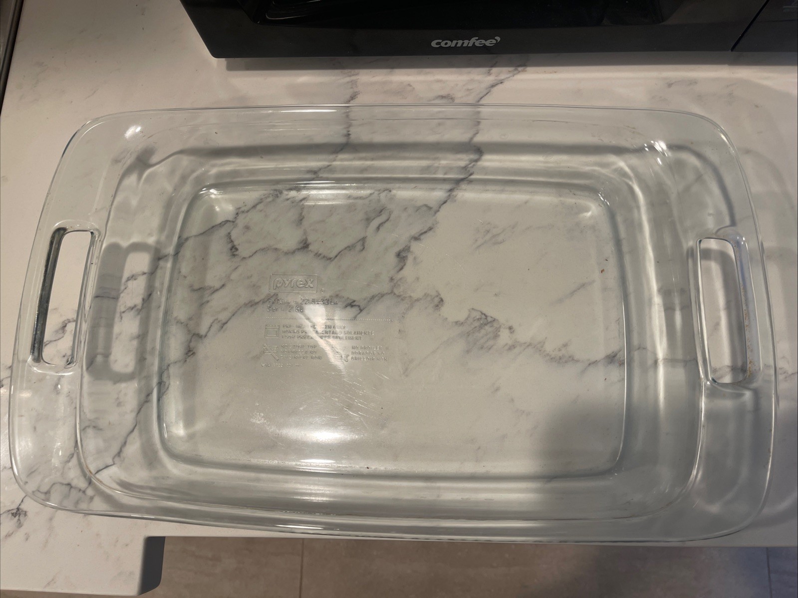 Pyrex 9×13 Clear Glass Baking Dish Casserole 3 Quart with Handles