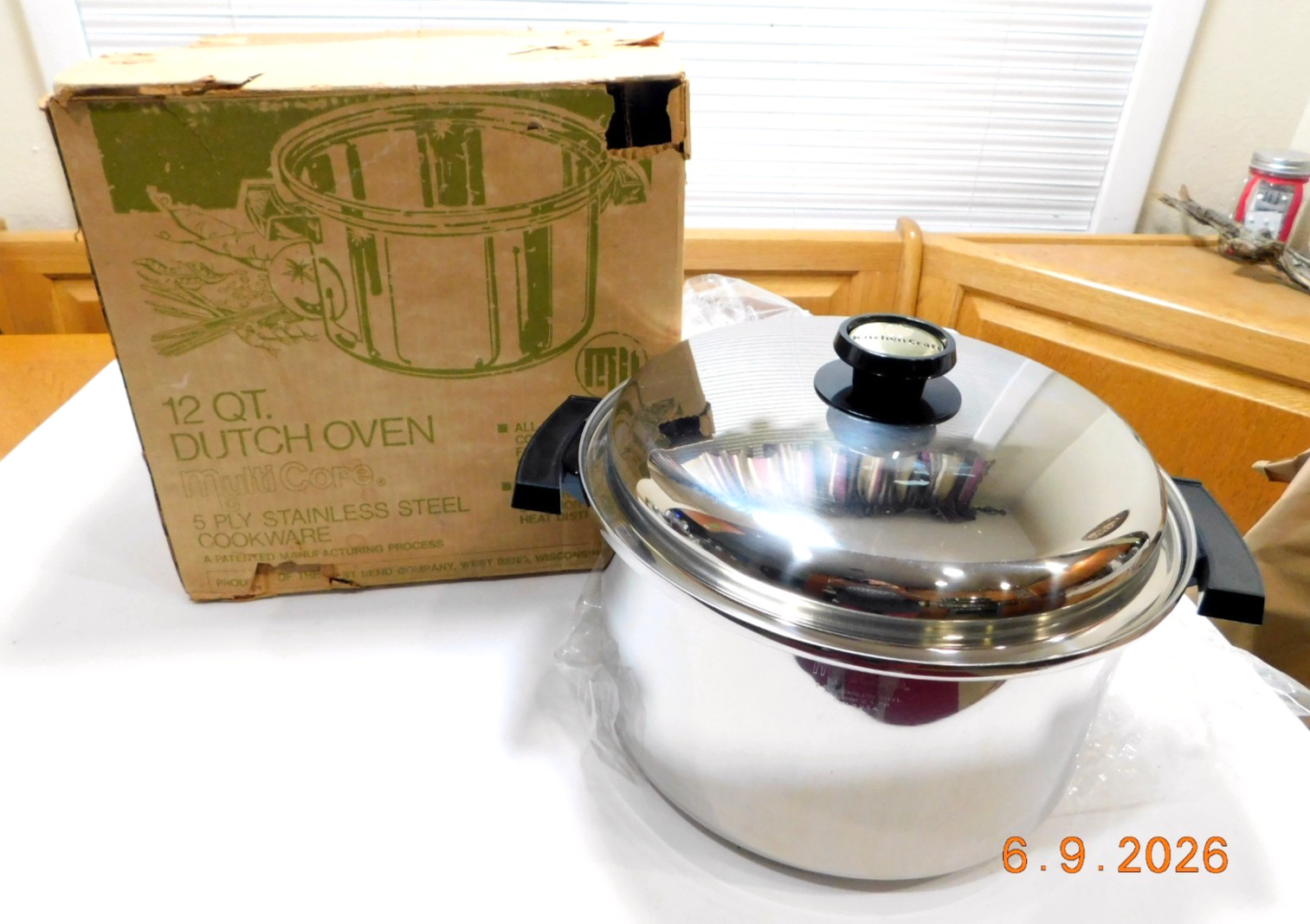 NEW KITCHEN CRAFT HUGE 12 QT STOCK POT 5 PLY MULTICORE STAINLESS STEEL WATERLESS