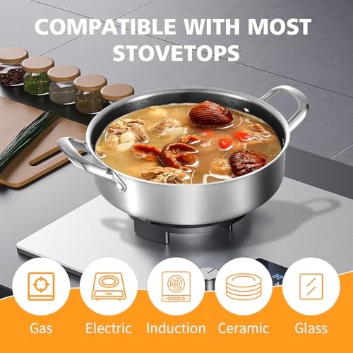 Saute Pan,10 Inch Nonstick Deep Frying Pan,316L Stainless 10 Inch Sauté Pan