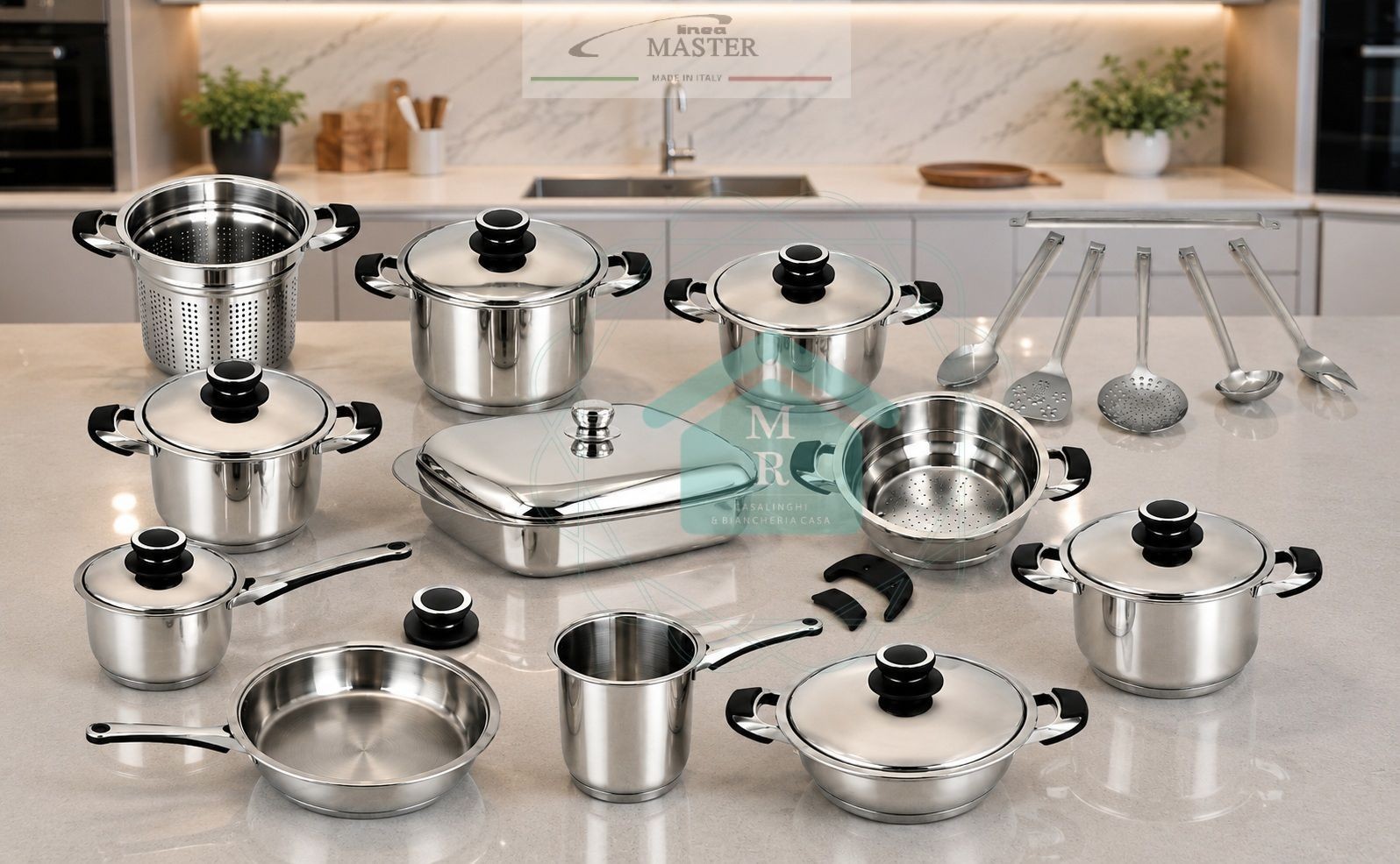 18/10 Stainless Steel 26 Piece Master Line Induction Bottom Pot Set