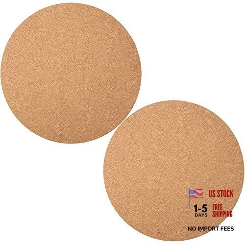 12″ Cork Coaster Round Mat – 2 Packs – Soft Corkboard Mat Absorbent
