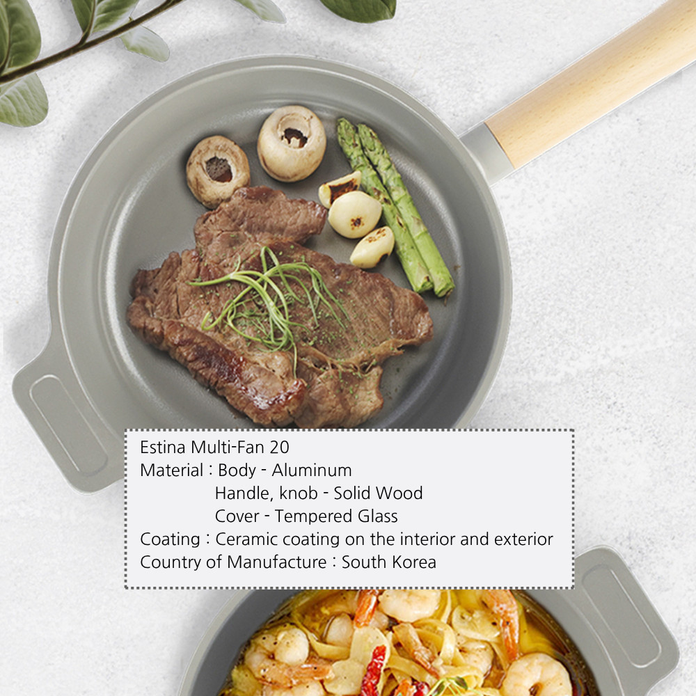 KOR Estina All in One 20cm Multi Pan Pot Skillet Ceramic Nonstick IH Induction
