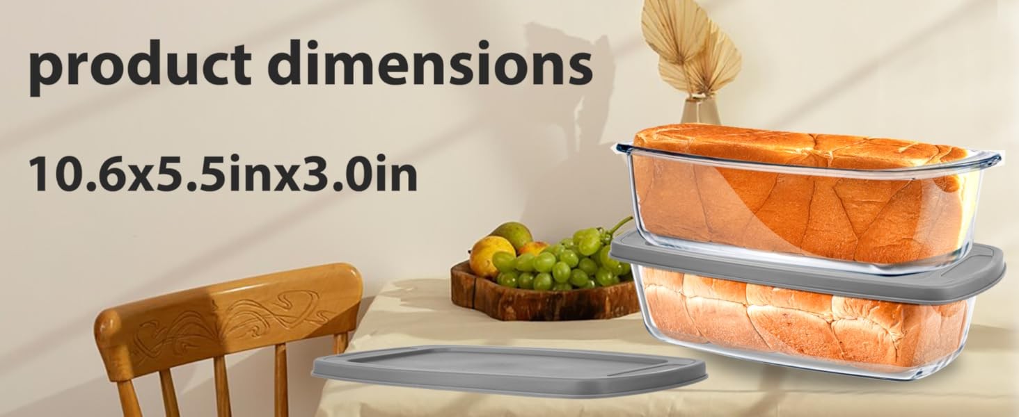Glass Loaf Pans for Baking Bread with Lids 1 Set – 1.9 Qt Glass Loaf Pan |