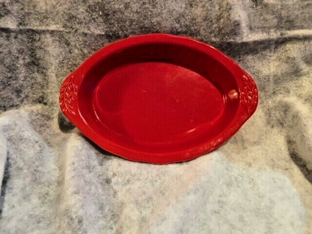 Certified International Cuisineware by Karidesign Red 11” Au Gratin baker