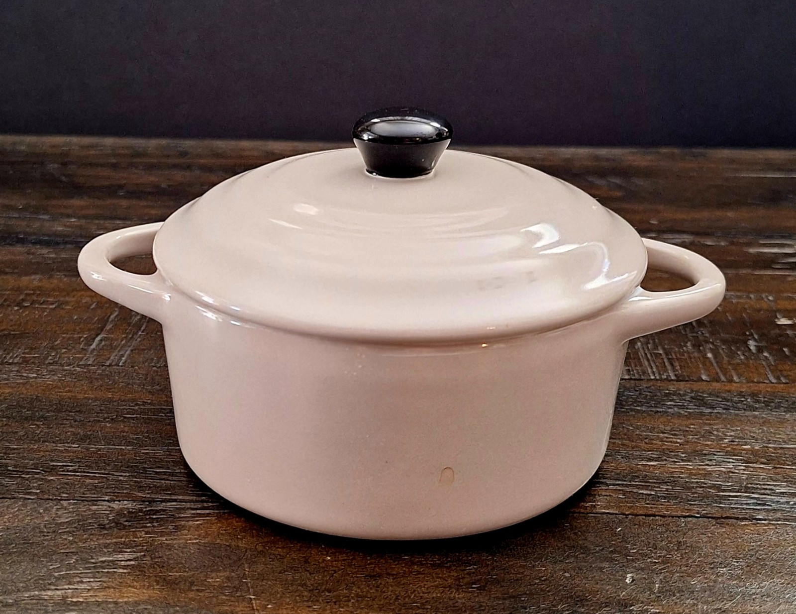 Mini Cocotte Dish with Lid Stoneware Taupe 3 1/2″H X 6 3/8″L X 4 5/8″W