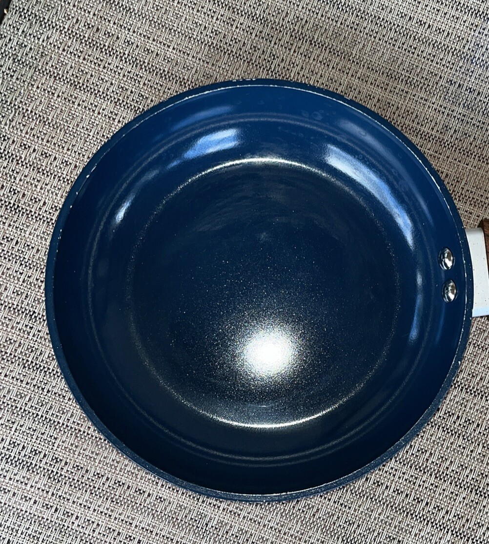 PHANTOM CHEF Dark BLUE 8″ FRY PAN With Wooden Look Handle