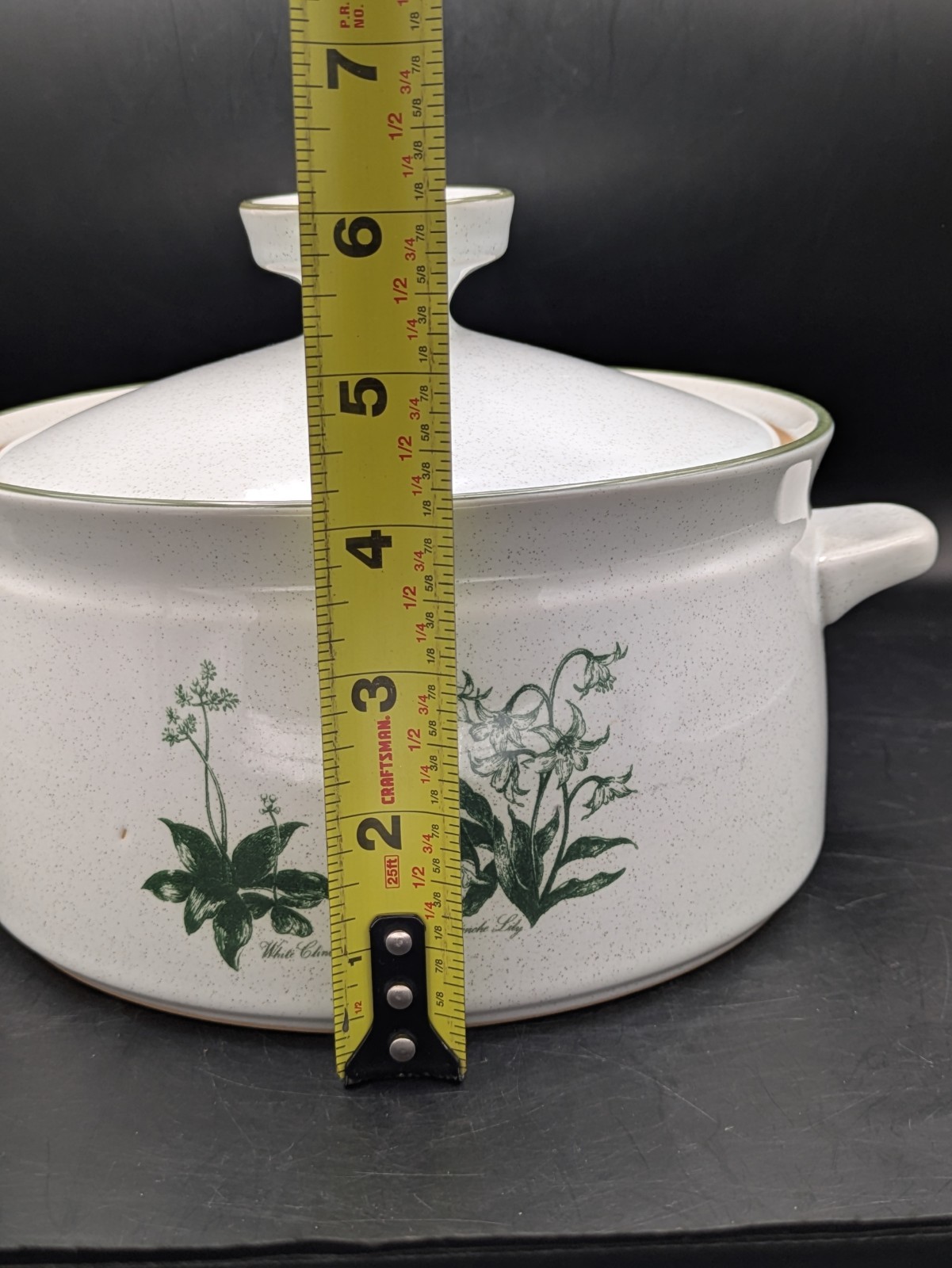 Noritake Stoneware Green Mountain Flowers 8343 Bean Pot 8″ x 6″