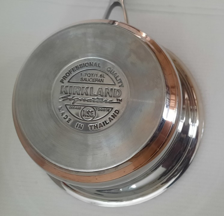 Kirkland Signature Professional NSF Stainless Copper Core 1.7 Qt Saucepan & Lid