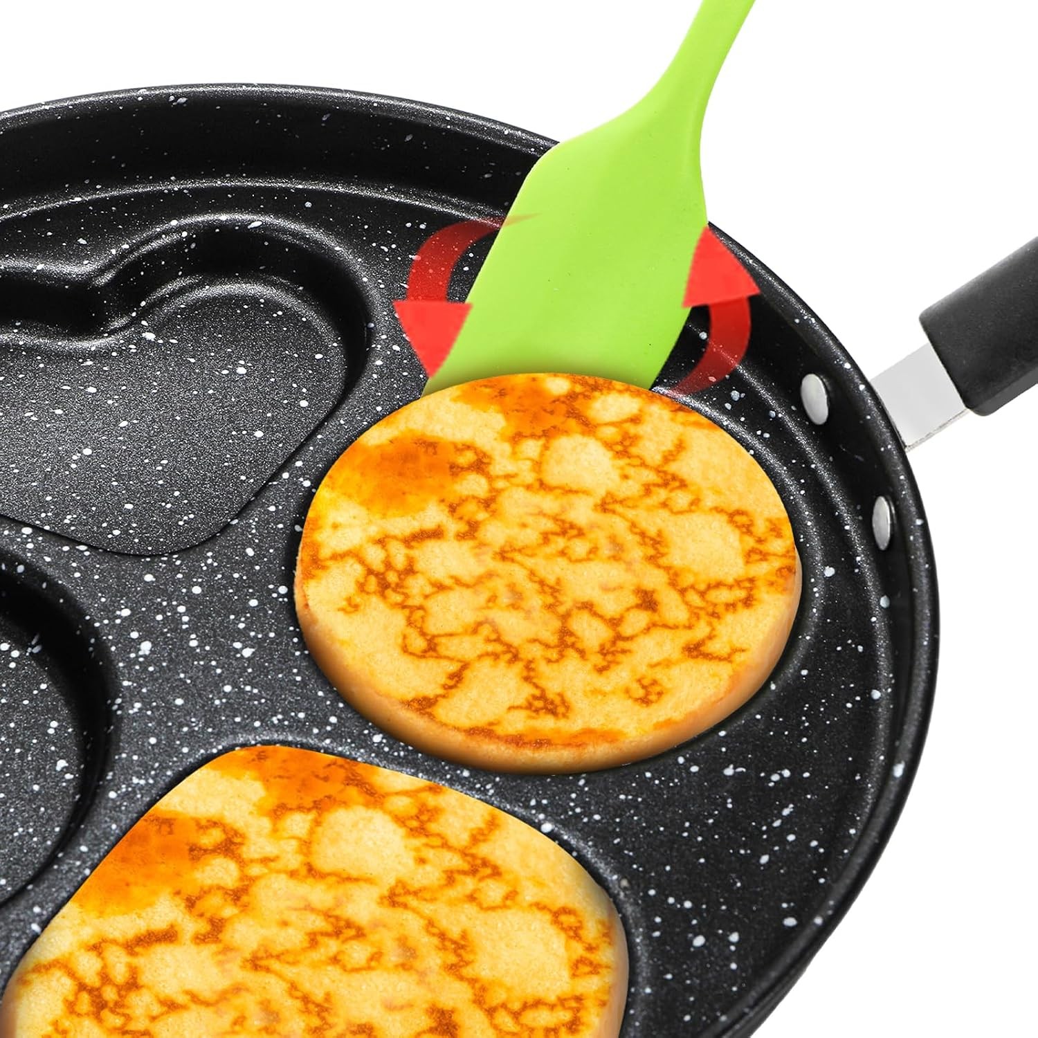 Nonstick Egg Frying Pan with Lid, 4-Cup Egg Pan Fried Egg Cooker, Round