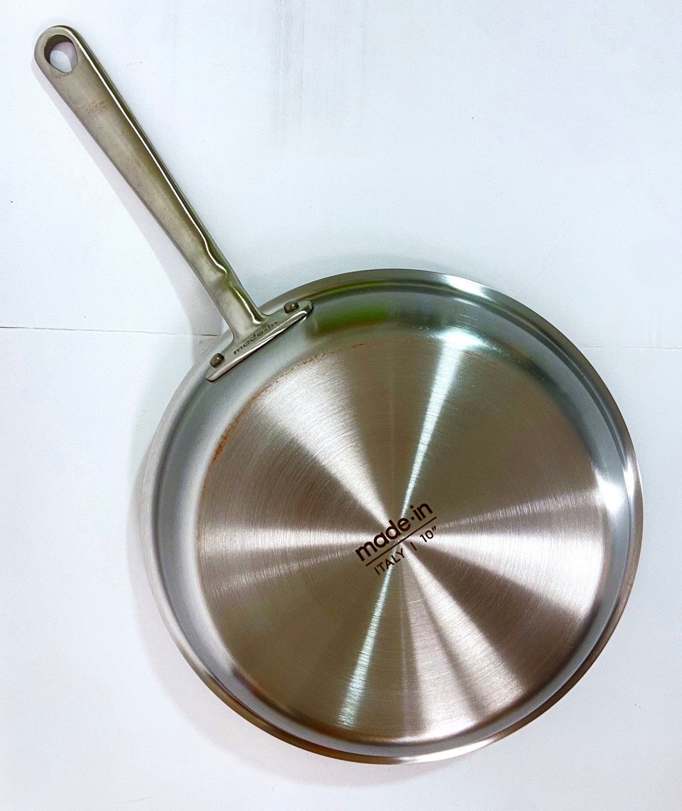NEW Made In 10″ inch Frying Pan/ Fry Pan – All Stainless Steel 5-Ply Clad