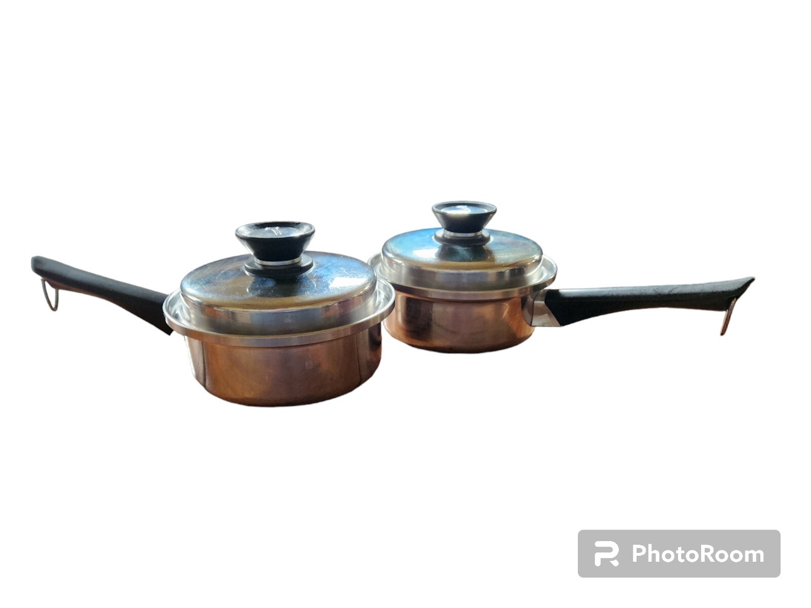 AMWAY QUEEN 1 1/2 QUART MULTI-PLY 18/8 STAINLESS STEEL SET OF 2 SAUCEPANS W/LIDS