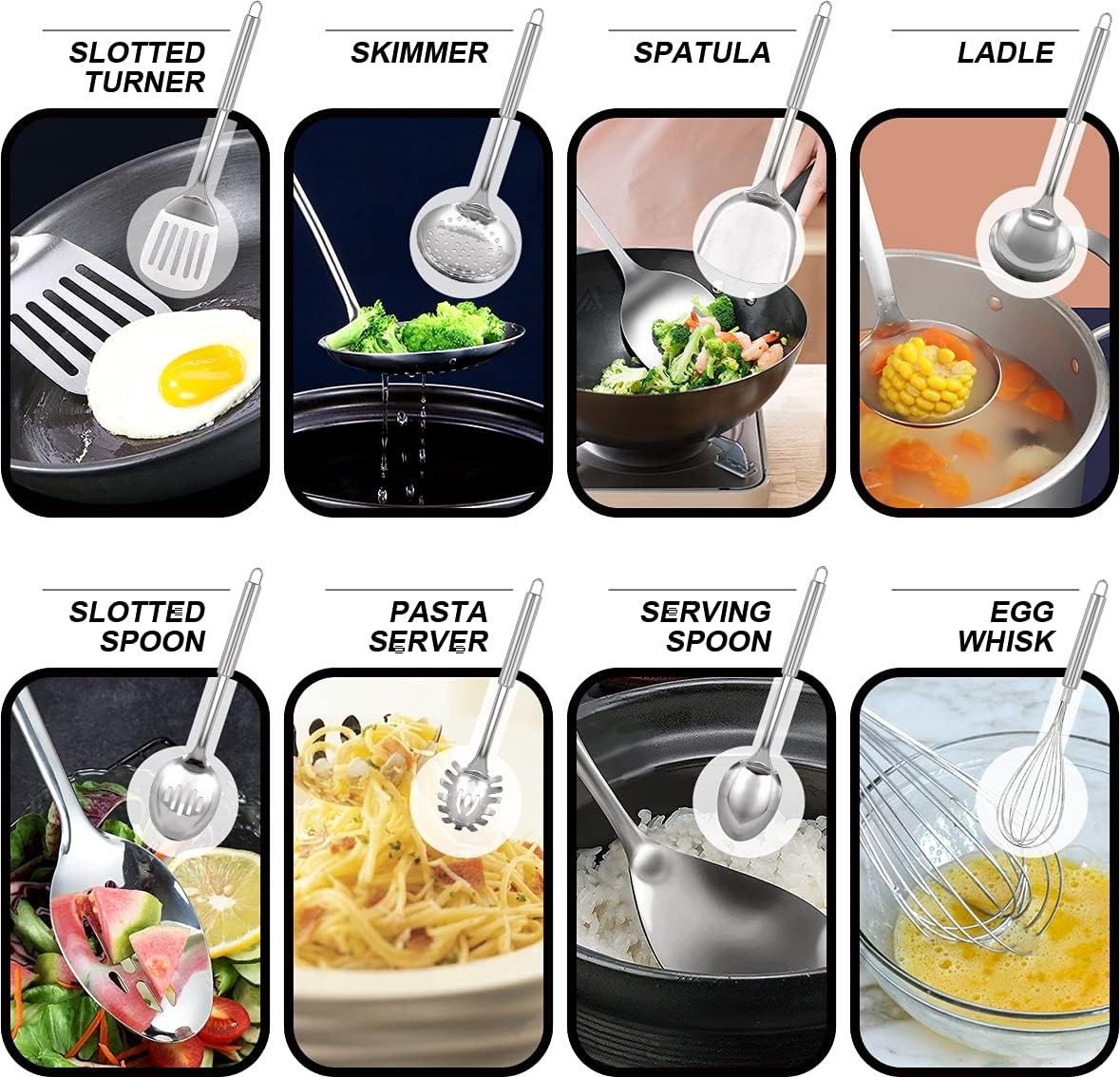 12.8″ Carbon Steel Wok-11Pcs Woks & Stir Fry Pans Wok Pan with Lid