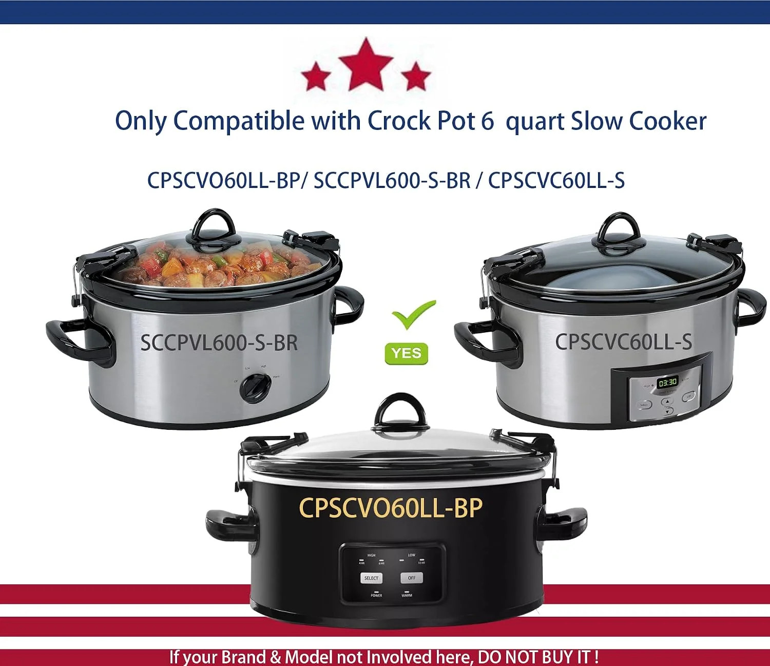 Oval Glass Lid Compatible with Crock Pot 6 Quart Slow Cooker SCCPVL600-S-BR, CPS
