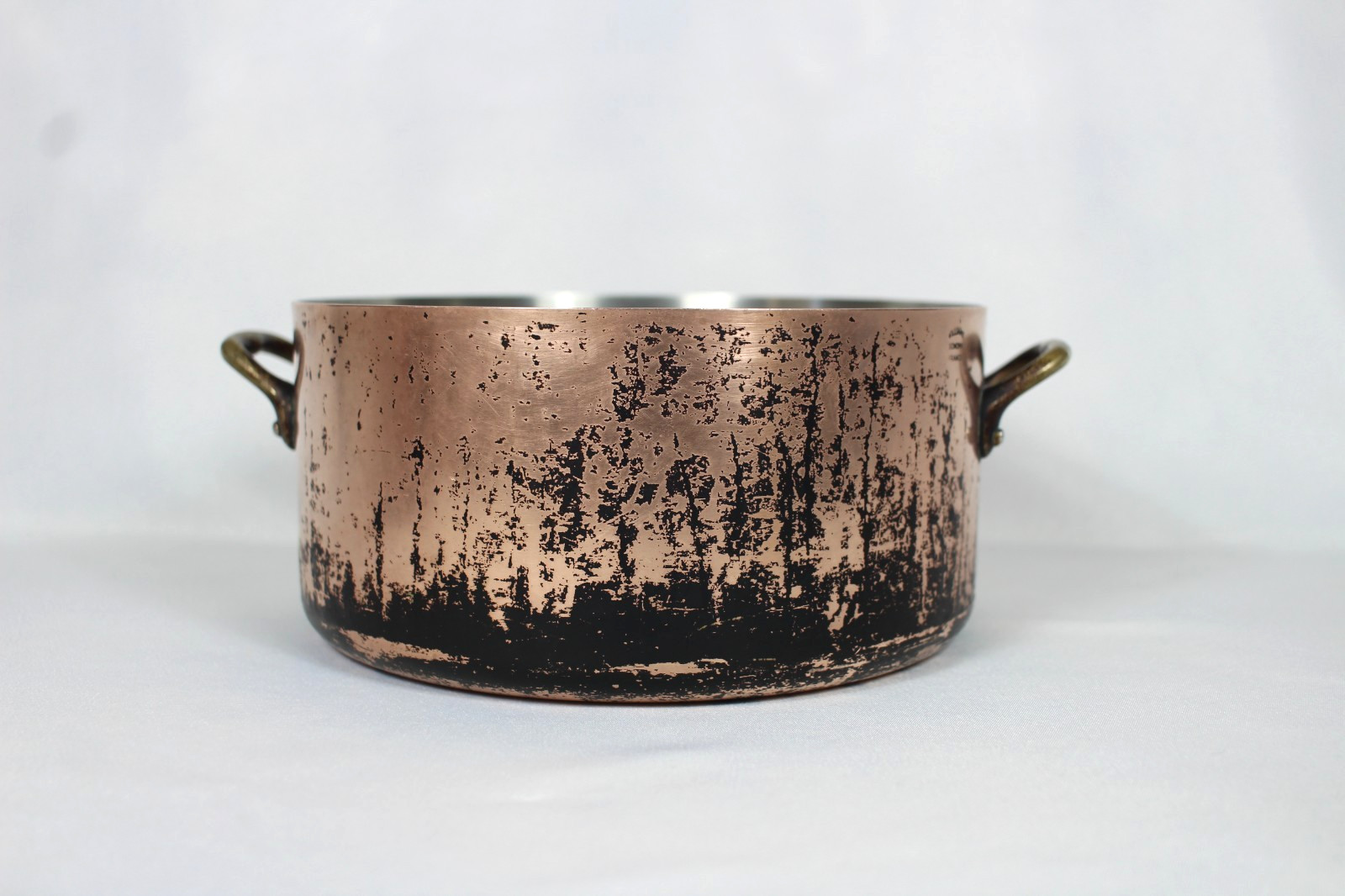 Williams Sonoma Copper Stock Pot 9.5”X4.5” Stainless Steel(NO LID)Made in France