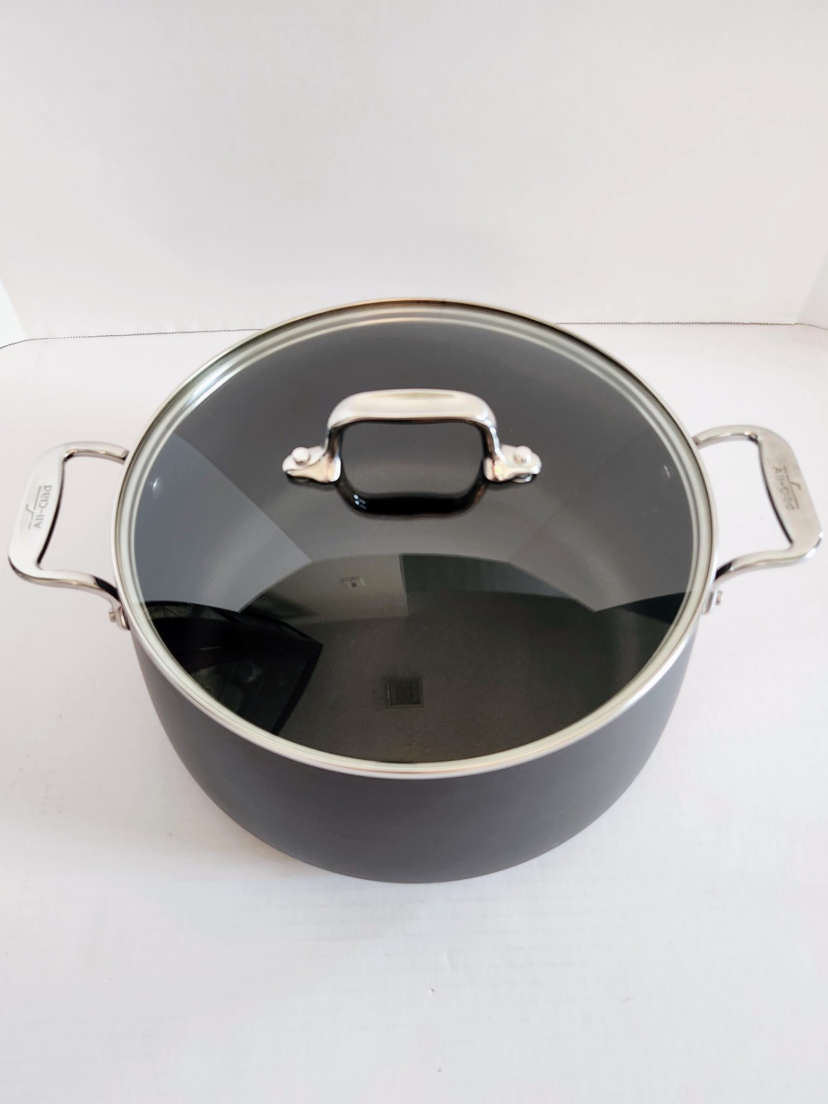 All-Clad 8 Qt Stock Pot Hard Anodized w/ Glass Lid HA1 7.6L