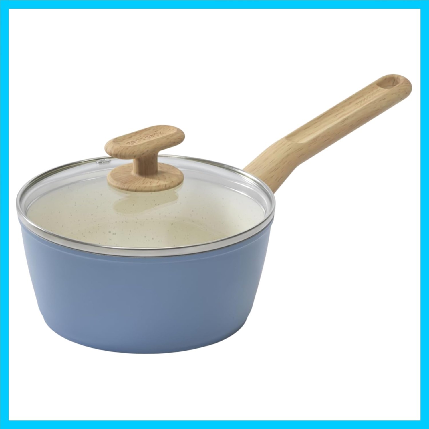 Healthy Ceramic Titanium-Infused 2 Quart Saucepan with Lid, Light Blue – Indu…