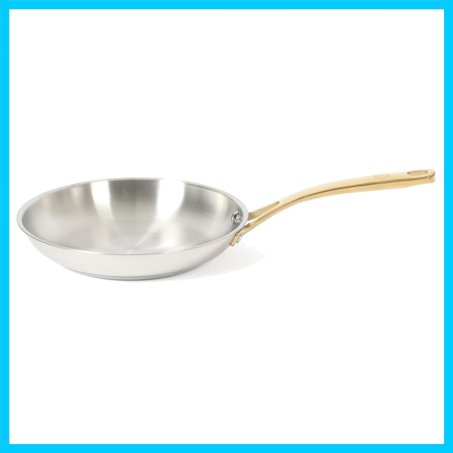Castelle 9.5-Inch Stainless Steel Frying Pan with Gold-Tone Handle – Tri-Ply …