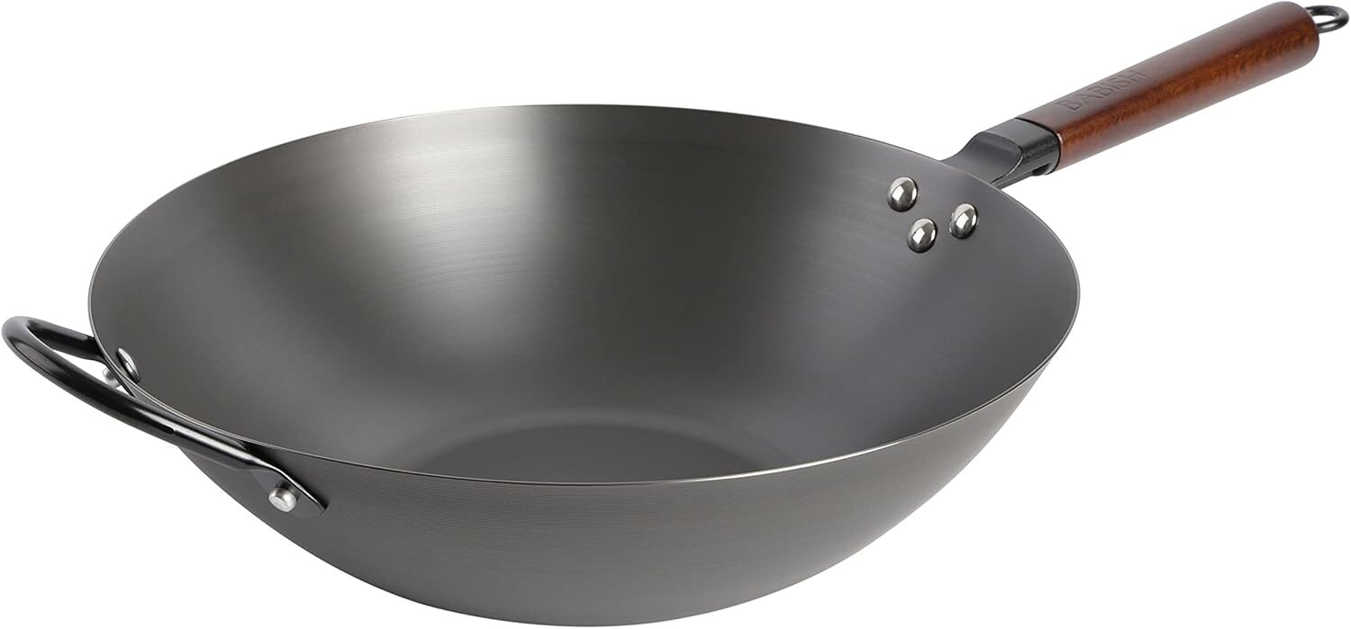 Carbon Steel Sauté Pan, 14-Inch, 5-Quart High Carbon Steel Chef’s Pan